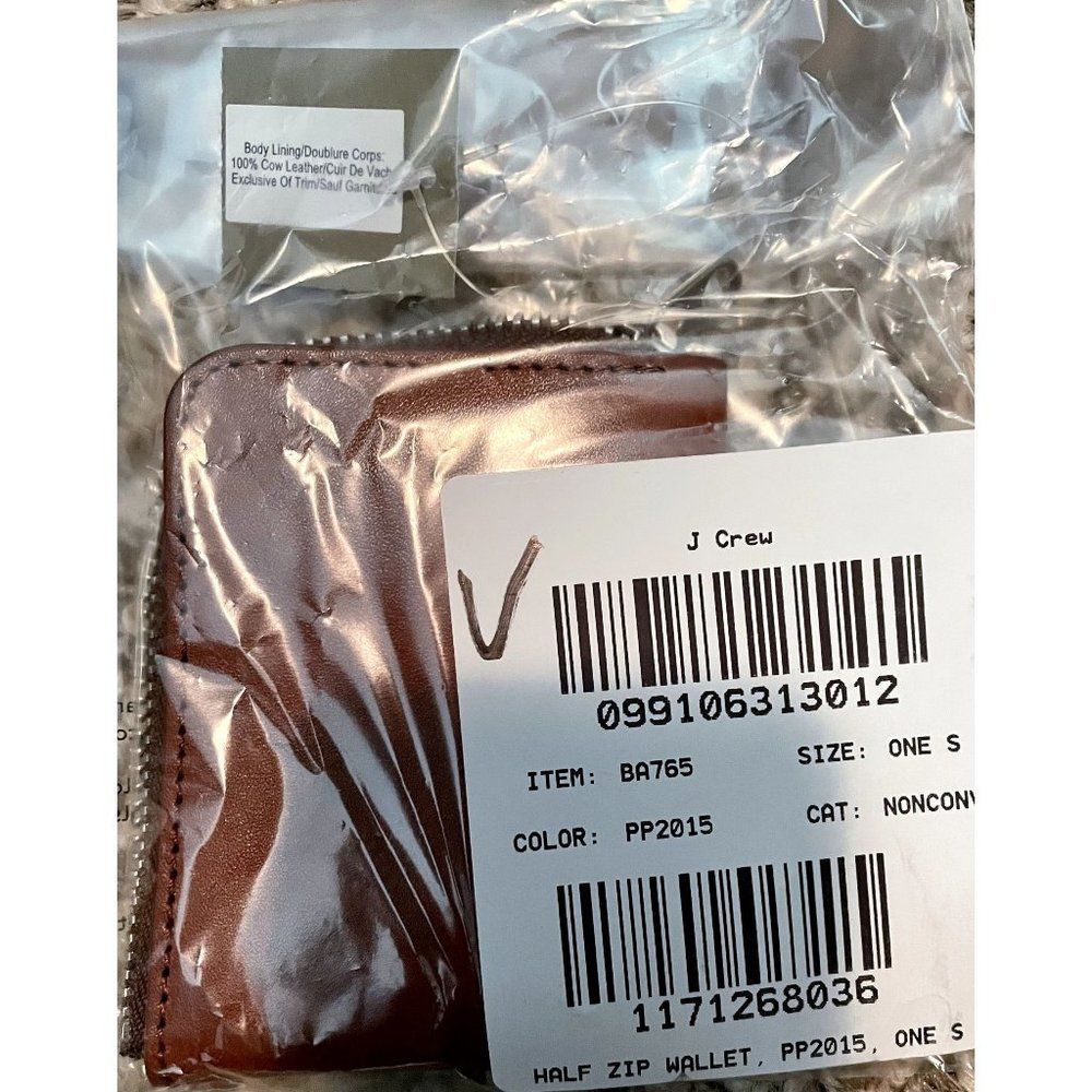 J.CREW Men's Half-zip Leather Wallet